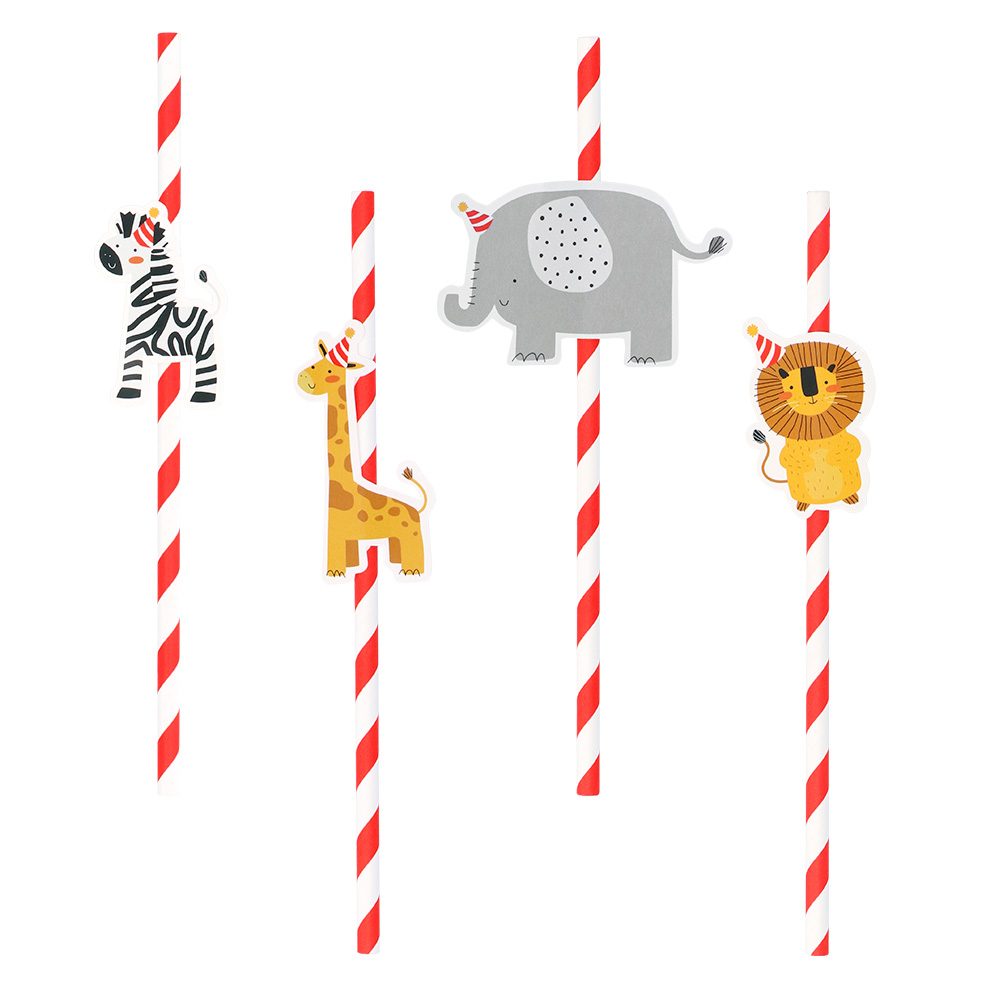 Safari Rietjes 20 cm – Set van 6 Papieren Rietjes - Afbeelding 2