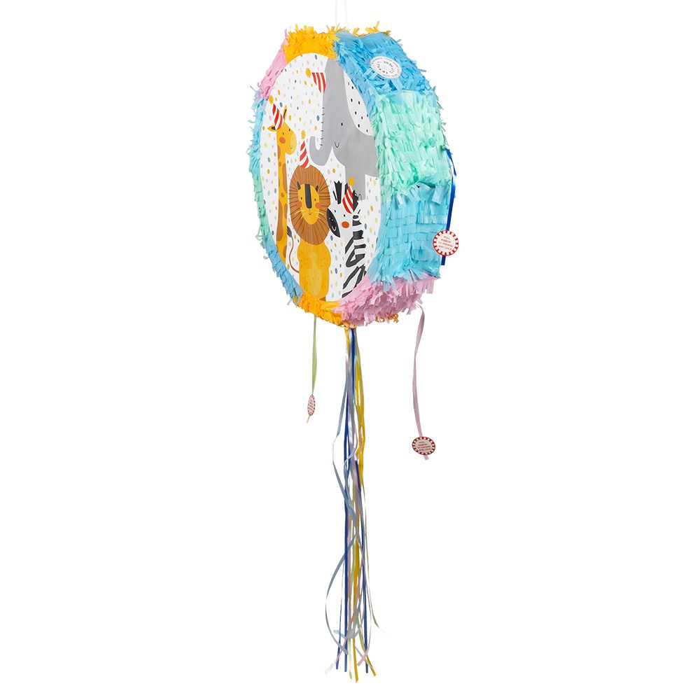 Trekpiñata Safari – Kinderfeest Piñata Jungle Thema (44 cm) - Afbeelding 2