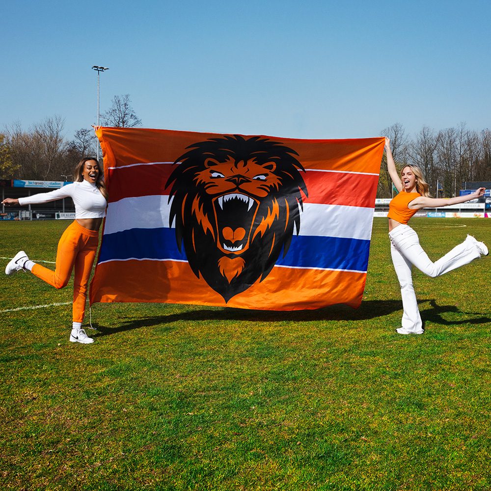 Reuzenvlag Nederland Leeuw XXL 200x300 cm – Polyester Oranje - Afbeelding 3