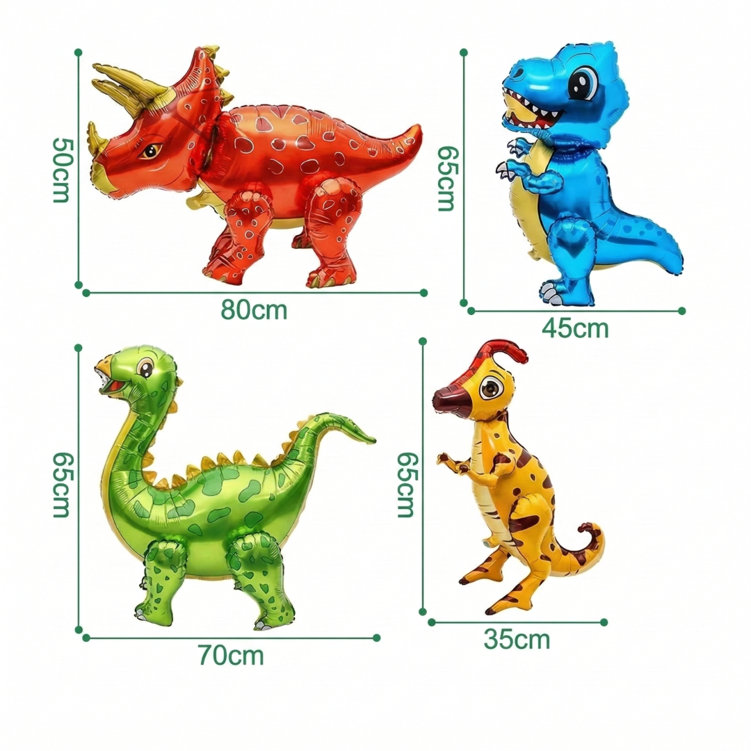 Folieballon dino (4 stuks) - Afbeelding 2