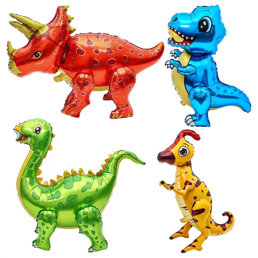 Folieballon dino (4 stuks)