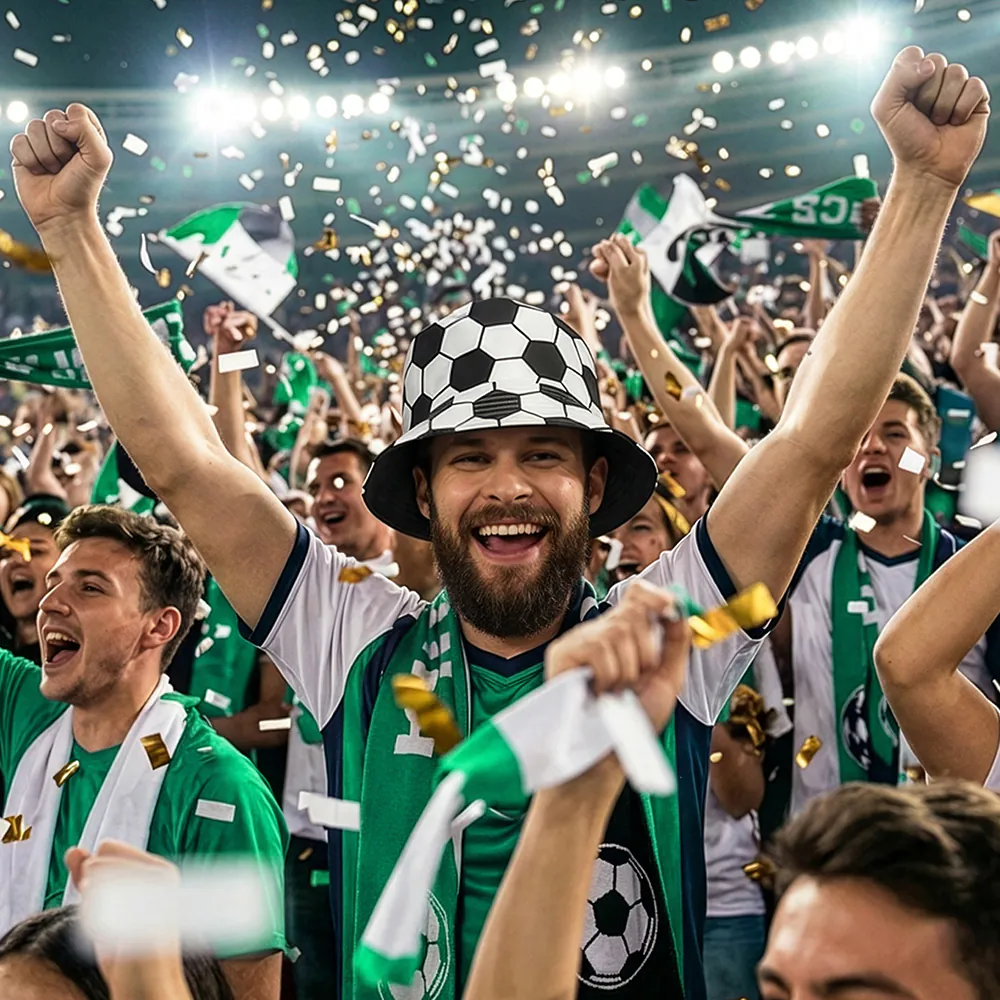 Bucket Hat Voetbal Zwart/Wit (59 cm) – Festival & Themafeest - Afbeelding 2