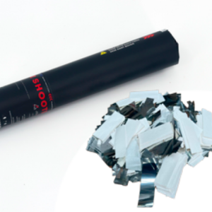 wit zilver confetti kanon