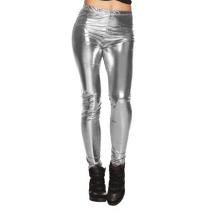 metallic legging zilver