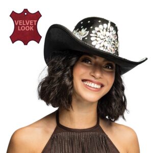 zwarte cowboyhoed met strass
