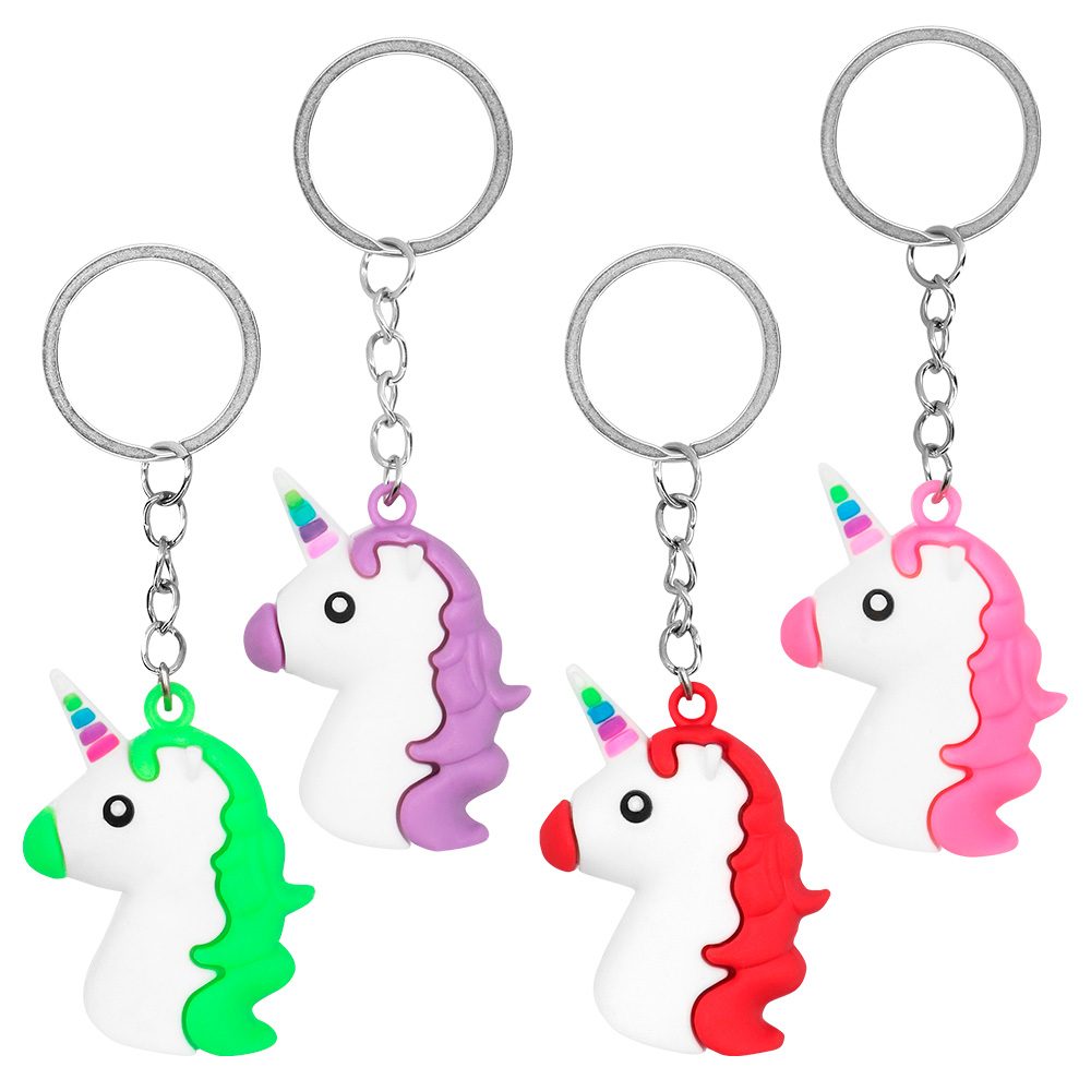 eenhoorn sleutelhangers set 4 stuks