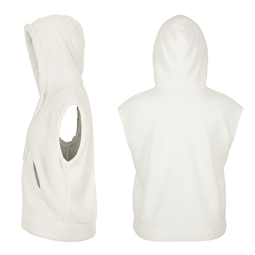Fluffy bodywarmer wit β festival hoodie zonder mouwen (M & L/XL) - Afbeelding 4