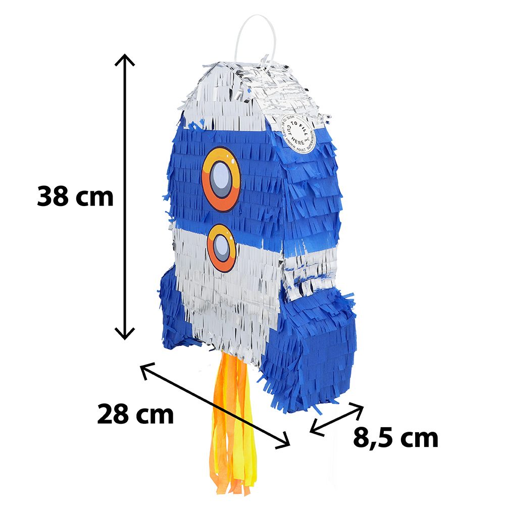 Piñata Raket – ruimte thema piñata 38 cm - Afbeelding 2