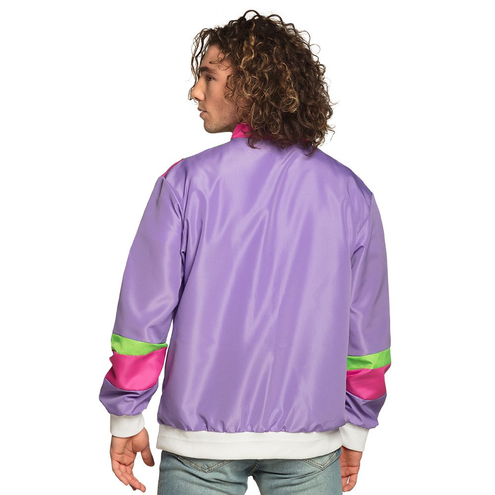 Retro trainingsjasje paars – heren festival jacket (S t/m XXL) - Afbeelding 3