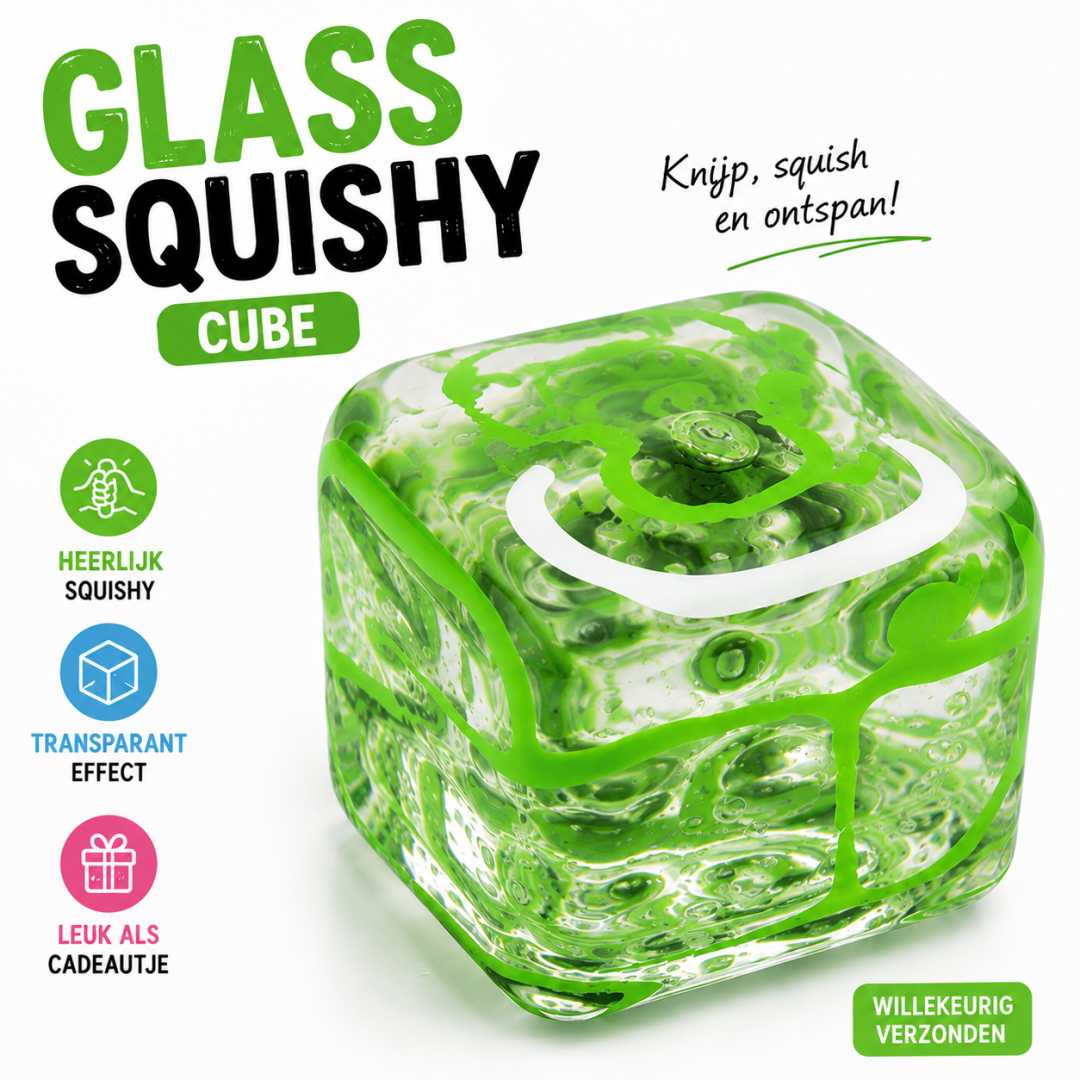 Groene glass cube